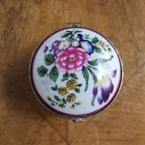 Vintage Limoge porcelain jewelry box used