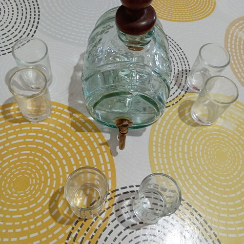 Vintage wooden stand with small barrel holder