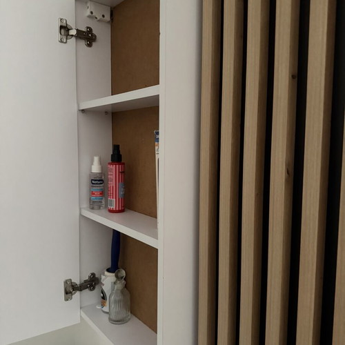 Entrance furniture with cabinet, mirror, hanging and shelves