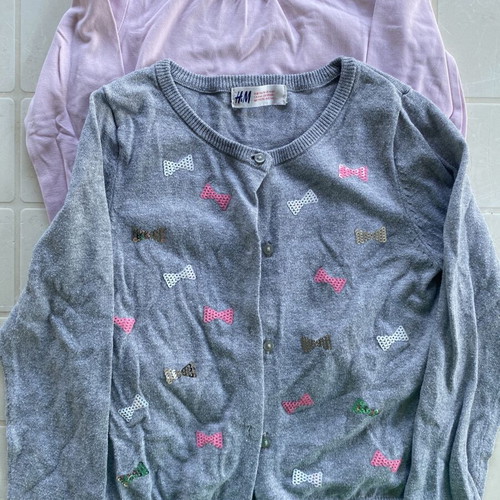 H&M girls' clothing set with unicorn turtleneck sweater and hooded zip jacket