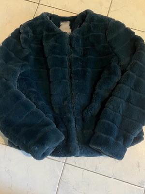Fransa synthetic fur jacket new, petrol color