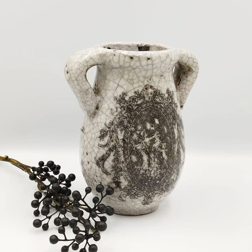 Brutalist Italian vase used, ceramic, handmade