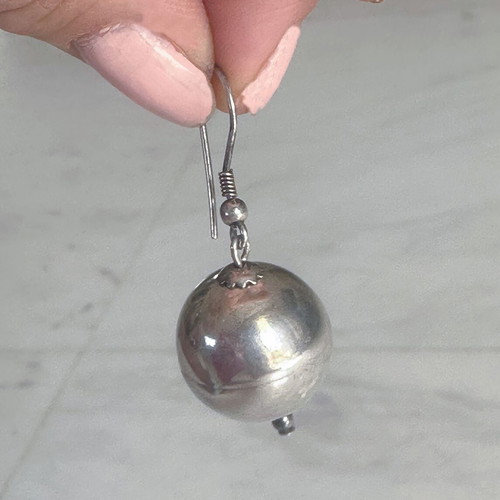 Vintage silver 925 ball earrings used