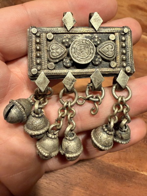 Silver Amulet Hirz 19th Century Folk Art used