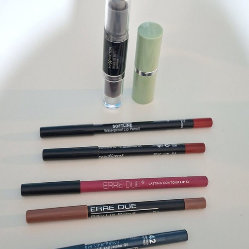 Radiant, Erre Due, Seventeen lip pencils, Maxfactor double eyeshadow, Clinique lipstick
