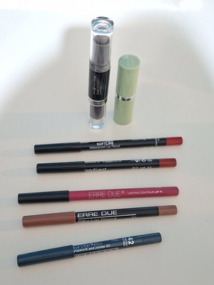 Radiant, Erre Due, Seventeen lip pencils, Maxfactor double eyeshadow, Clinique lipstick
