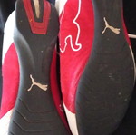 Puma Speedcat shoes used, size 39, white and red, narrow fit