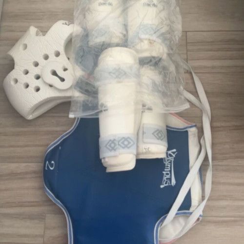 Taekwondo equipment like new with Daedo guards and Olympus helmet