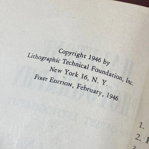 Three Lithographic Technical Foundation Manuals 1945 used