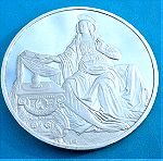  Ασημένιο μετάλλιο LEONARDO DA VINCI-LA VERCINE DETTAGLIO DA L'ANNUCIAZIONE  silver .925 from FRANKLIN MIND