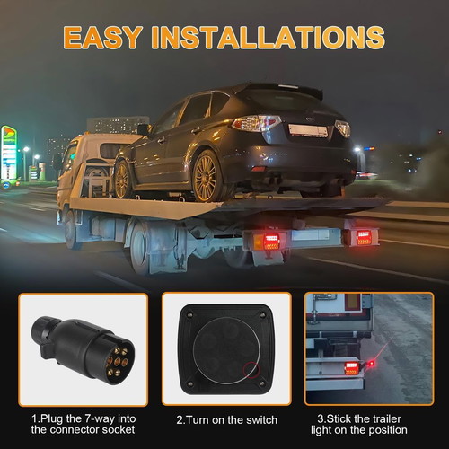 LED Wireless Magnetic Trailer Rear Lights Kit new