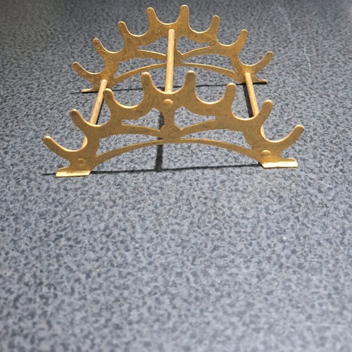 Metal pen and brush stand with gold finish like new