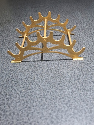 Metal pen and brush stand with gold finish like new