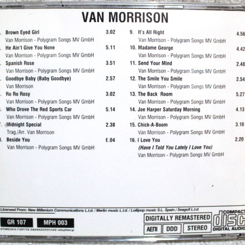 Van Morrison 16 Tracks CD compilation like new, rock