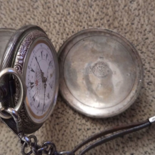 Louis Perret Les Brenets pocket watch used, silver, Ottoman era