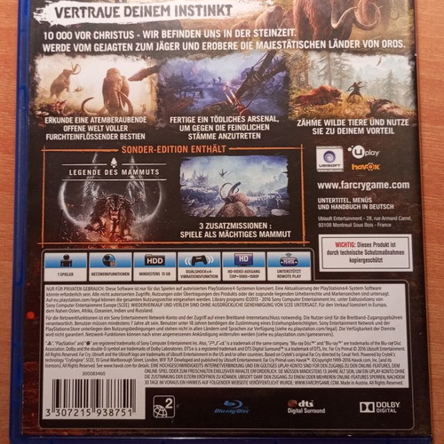 Far Cry Primal PS4 game used, complete with manual