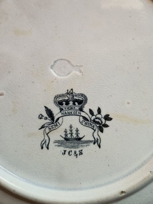 Ceramic plate used, old