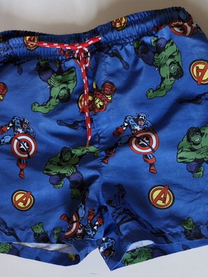 Marvel Avengers Boys' Swim Shorts size 6, like new, blue multicolor