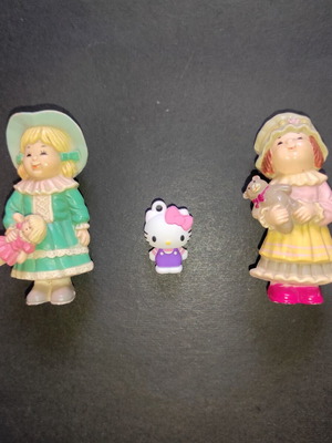 Doll figures used, pack of 3 decorative plastic miniatures