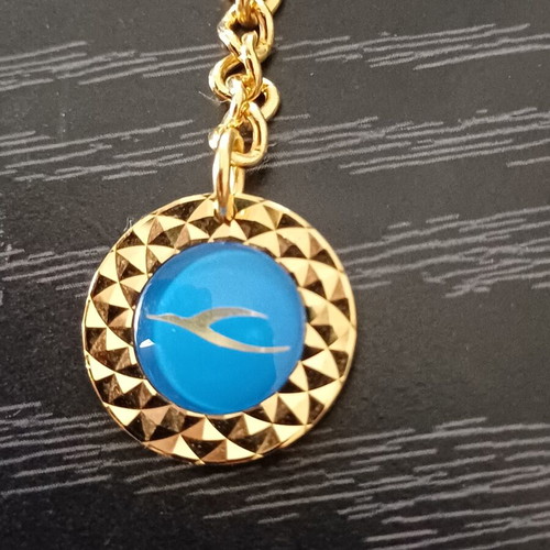 Kuwait Airways vintage gold-plated keychain 1960s Jet Age memorabilia