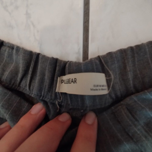Pull & Bear gray striped trousers like new, size M