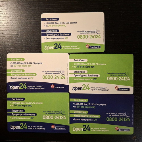 Open 24 phone cards used, complete set of 5 cards 2001