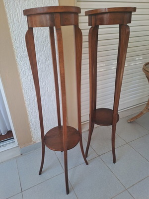Flower stands set from 1950, like new, solid beech wood