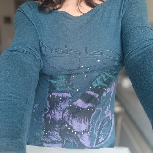 Lynne wool and viscose sweater like new, size S, blue turquoise