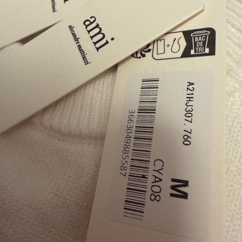 Ami crew neck hoodie size M new, white