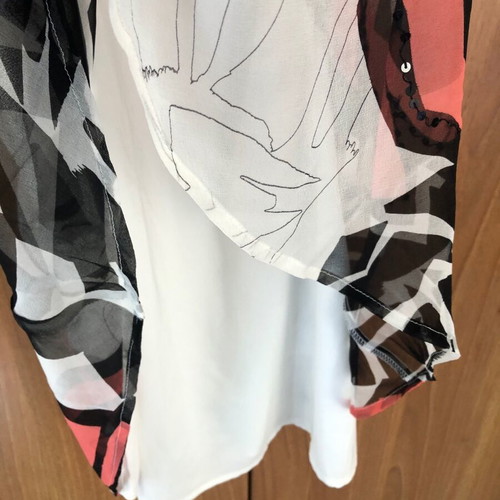 Lipsy London blouse new, size M, 100% silk, white-black