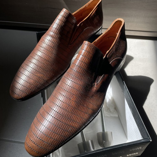 Damiani men's leather loafers size 43, like new, tan color