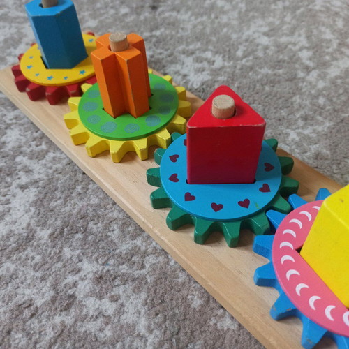 Wooden colorful toy used for babies and toddlers