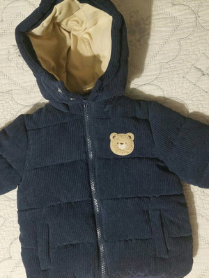 Winter corduroy jacket dark blue for baby like new