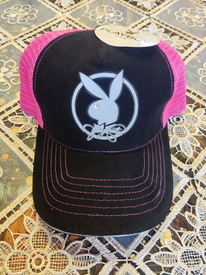 Playboy Trucker Hat black with pink details, new
