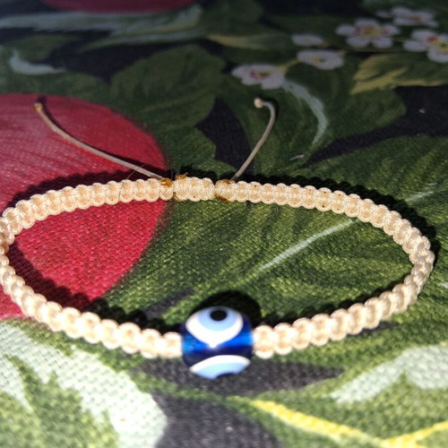 Macrame bracelet set with evil eye beads, adjustable size
