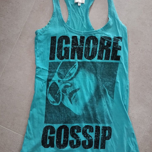 Bershka sleeveless top with open back, turquoise and black