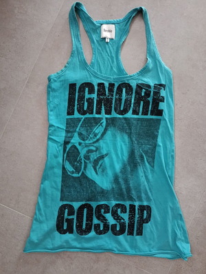 Bershka sleeveless top with open back, turquoise and black