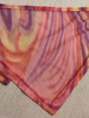 Multicolor hair bandana with elastic tulle cords like new
