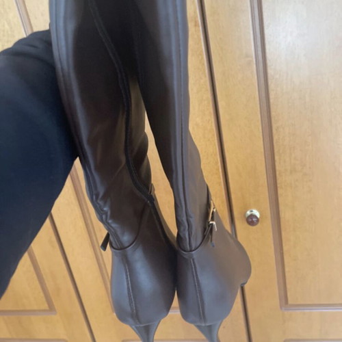Knee-high boots, dark brown, size 41