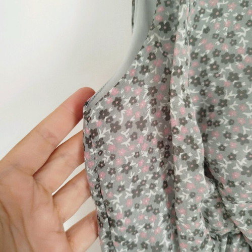 Dress S/M used with grey and pink flowers, short