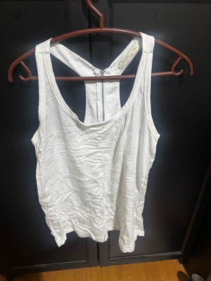 Bershka sleeveless top used, white, size M