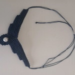 Macrame necklace dark blue handmade