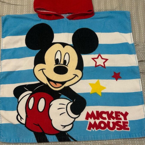 Mickey Mouse Poncho Towel like new, cotton, hooded
