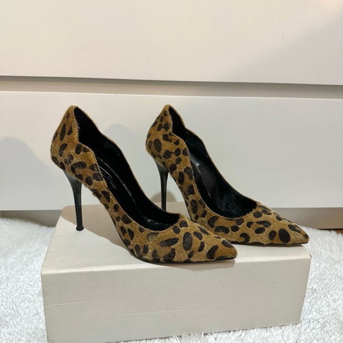 Leopard print pumps used, size 38, brown