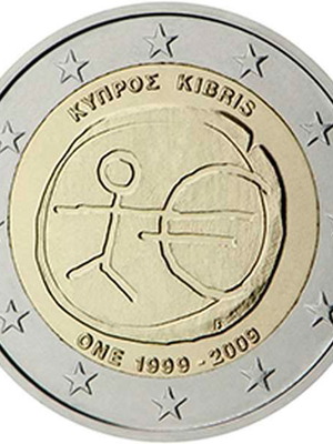 Κύπρος 2 Ευρώ 2009 UNC αναμνηστικό 10ης επετείου ΟΝΕ