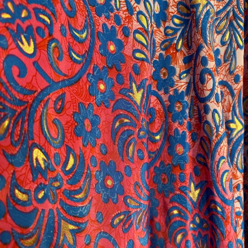 Long colorful dress new, with golden details, one size