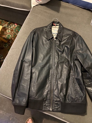 Pepe Jeans leather jacket XXL used, black
