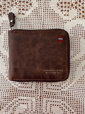 Men's wallet used with zipper and card slots