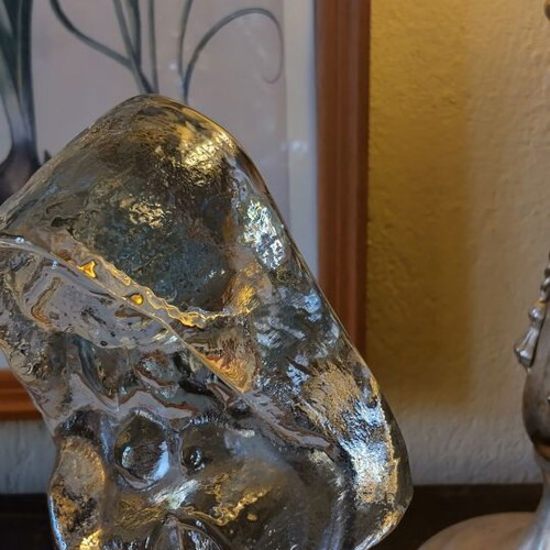 Crystal Madonna with Infant, like a carved ice piece, like new