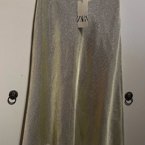Zara skirt new with mini sequins gold and silver